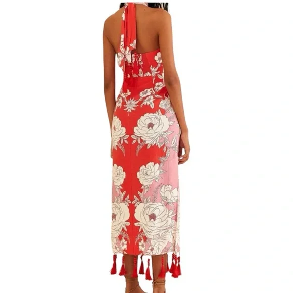 sachin and babi light blue dress Farm Rio Women's Off-White Floral Cascade Wavy Dress